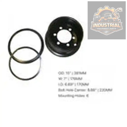 Forklift rim 28x9-15 tire with 6 bolt pattern, 381mm ID, 220mm bolt hole center, compatible with various forklift models.