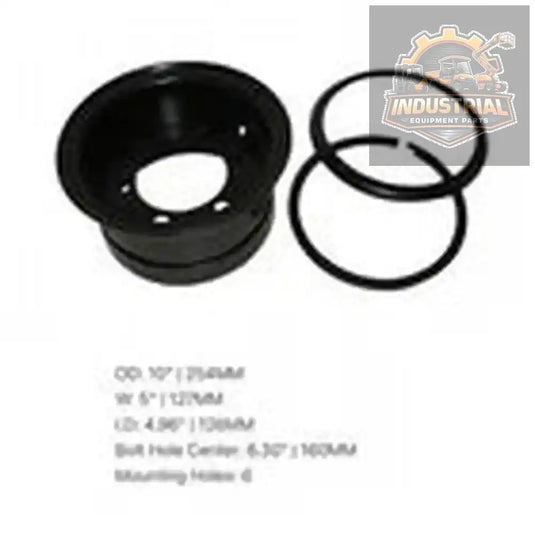 Forklift rim with 6.50-10 tire, 6 bolt pattern, 126mm bolt hole center, and 160mm bolt hole distance, model RimModel6.