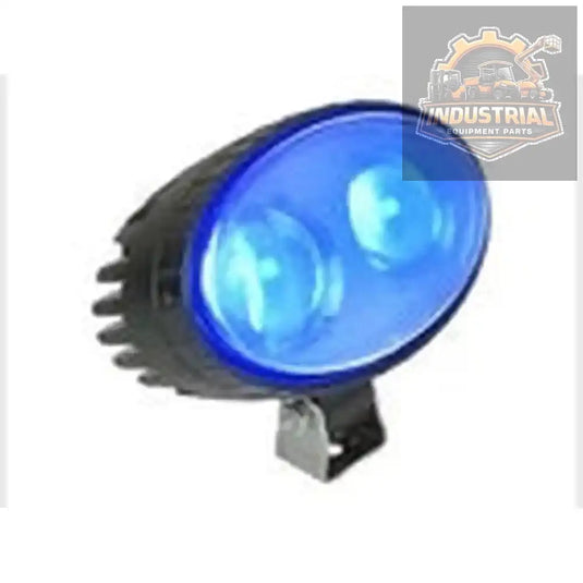 Blue LED forklift safety spot light with 10-80V compatibility, designed for universal equipment, made in China.