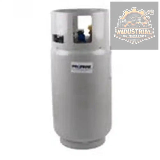 Steel forklift LPG tank, 33.5 lb capacity, 8-gallon size, durable steel construction, used for industrial forklift fuel storage