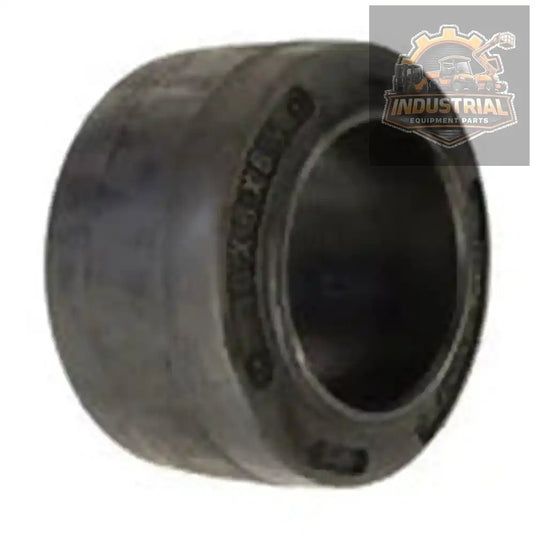 Black 10x6x6.25 forklift tire with smooth surface, press-on design for universal forklift equipment.