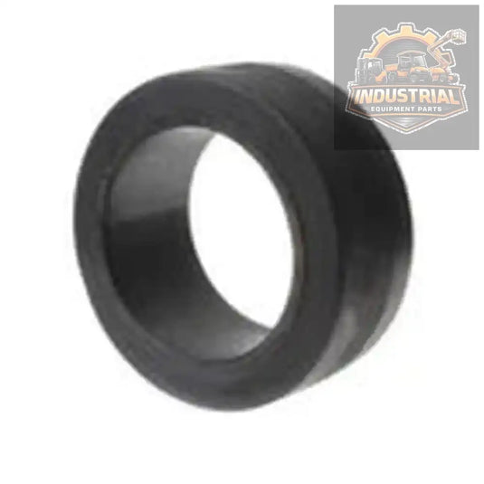 Black forklift tire with smooth surface, 12x5x8 size, designed for press-on installation on industrial forklifts.