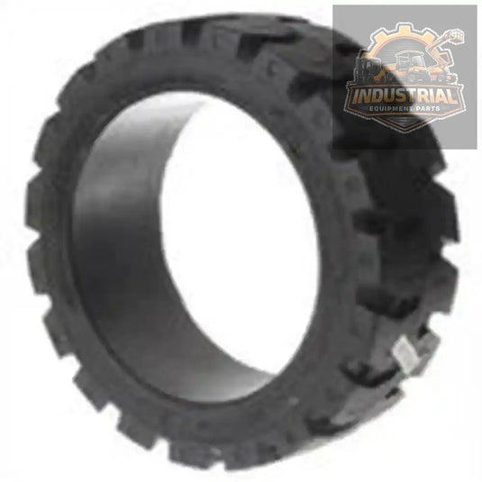 Black forklift tire with 16.25x5x11.25 traction tread, press-on style, suitable for industrial forklift applications.
