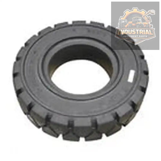 Black forklift tire 7.00-12 with 5-inch rim, solid pneumatic traction tire for universal forklift equipment.