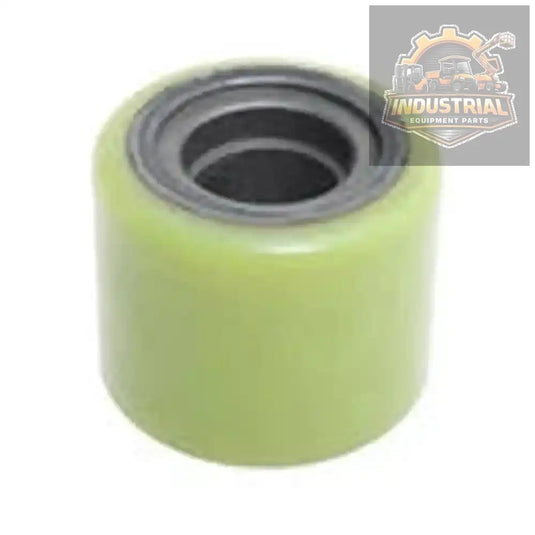 Poly forklift wheel 5x4-1/8 inch Millennium Hyload, durable rubber tire with metal hub for industrial forklift equipment.
