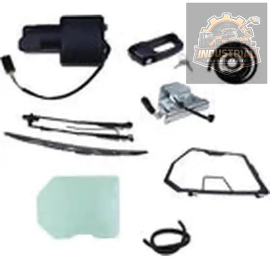 Bobcat skid steer front door and window assembly kit with part numbers 7109665, 6729776, 7109661, shown in the image.