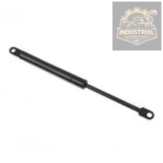 Gas spring for Takeuchi loader models TL8 to TL150, durable hydraulic support part in black with metal mounting ends.