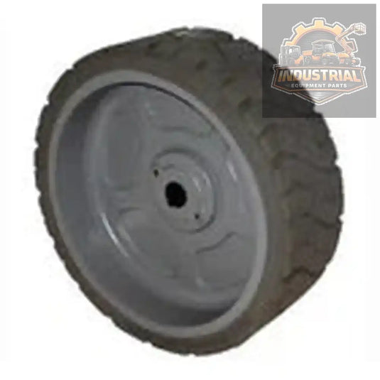 Gray Genie 105454GT non-marking treaded molded-on wheel, 15x5x11.25 inches, with textured rubber surface for smooth rolling.
