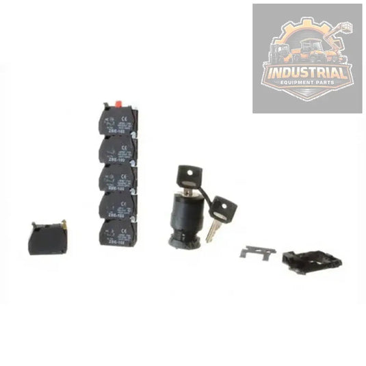 Genie 122515GT switch kit with 3-position key, includes base and five N.C. contacts for electrical control and safety.