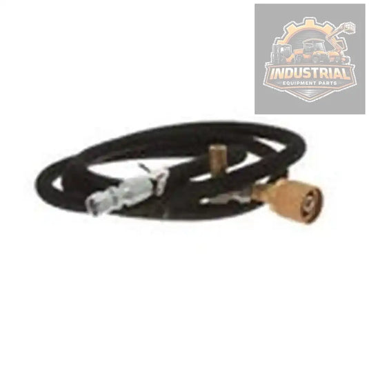 Gas hose assembly for LP gas, 86 inches long, made by Genie, with flexible rubber tubing and fittings for safe gas connection.