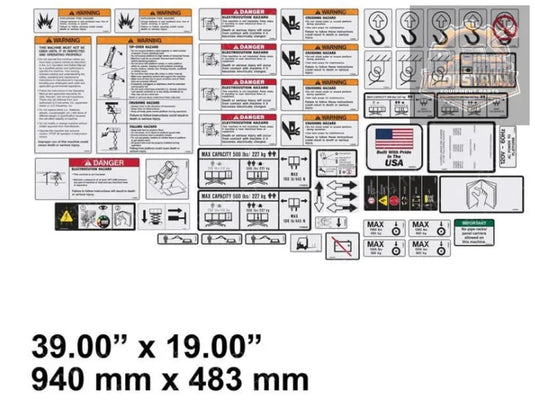 NEW JLG AERIAL WORK PLATFORM SERVICE DECAL KIT 1930 ES