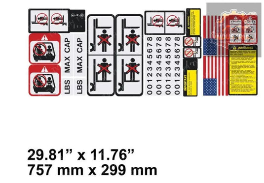 NEW Universal Forklift Safety Decal KIT - Safety decalModelUniversalCompatible Equipment
