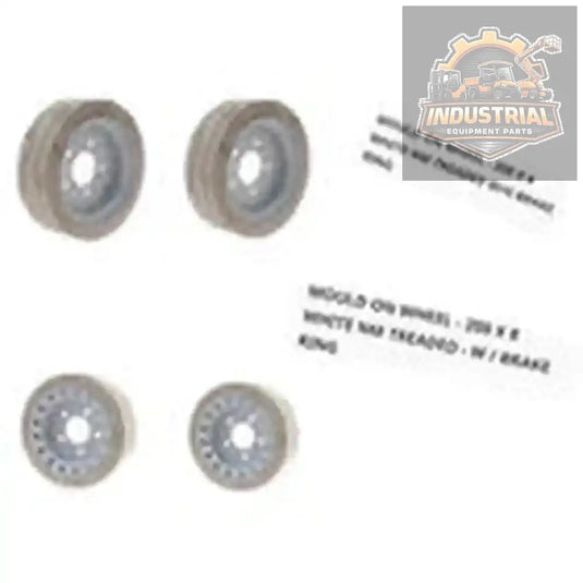 (QTY 4)Skyjack 158438/158439 NM TREADED,MOULD ON WHEEL(200 x 8)(White) SJIII3219