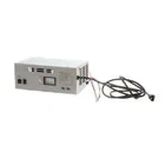 Genie 38581 12V 10A charger for Lester-Matic models, with 115VAC power input and 60Hz frequency, shown in the image.