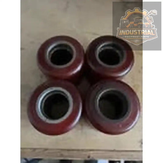 (SET OF 4) Pallet Jack Load Wheels | Dark Red Gum | 3.5’’W x3 3/4’’ OD x 2’’ ID