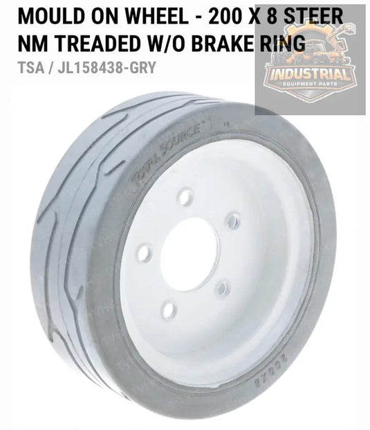 Skyjack 158438 Non-Marking Treaded Wheel (Gray) - 200 x 8 (No Brake Ring)