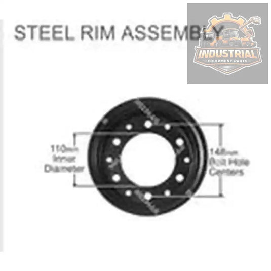 Universal Forklift Steel Rim Split Wheel 5.00-8 Tire Size 6 Bolt R500-2 - Steel RimModelR500-2Compatible Equipment